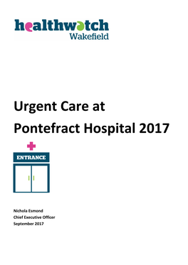 Urgent Care at Pontefract Hospital 2017