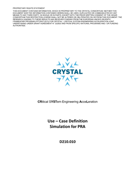 TEMPLATE CRYSTAL DELIVERABLE Use Case Descriptions