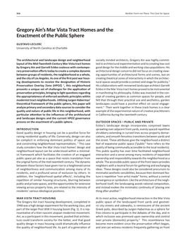 Gregory Ain's Mar Vista Tract Homes and the Enactment of the Public