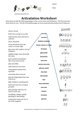 Articulation Worksheet Draw Lines to Link the Following Images to the Correct Term and Definition