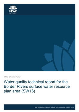 Water Quality Technical Report for Border Rivers Surface Water Area