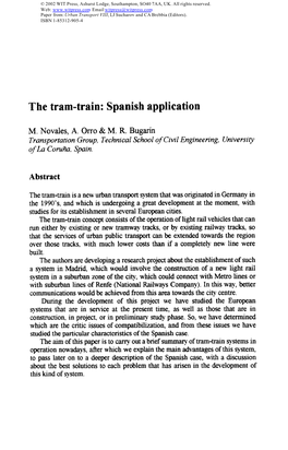 The Tram-Train: Spanish Application