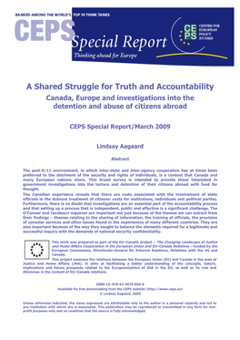 A Shared Struggle for Truth and Accountability Canada, Europe and Investigations Into the Detention and Abuse of Citizens Abroad