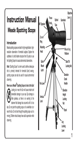 20-60X60 Spotting Scope Users Manual