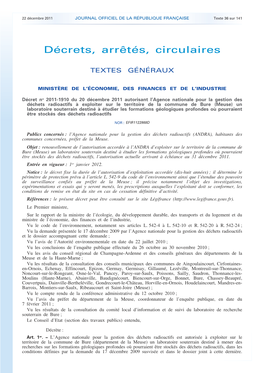 JOURNAL OFFICIEL DE LA RÉPUBLIQUE FRANÇAISE Texte 36 Sur 141