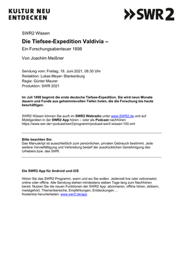 Die Tiefsee-Expedition Valdivia – Ein Forschungsabenteuer 1898