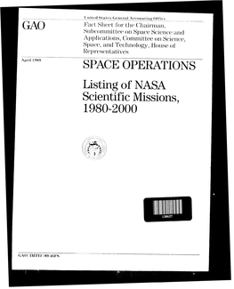 IMTEC-89-46FS Space Operations: Listing of NASA Scientific Missions