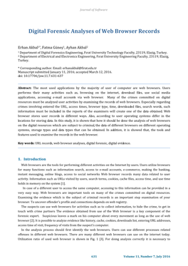 Digital Forensic Analyses of Web Browser Records