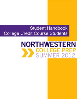 Student Handbook College Credit Course Students