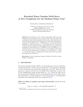 Extended Tower Number Field Sieve: a New Complexity for the Medium Prime Case?