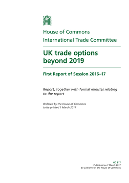 UK Trade Options Beyond 2019