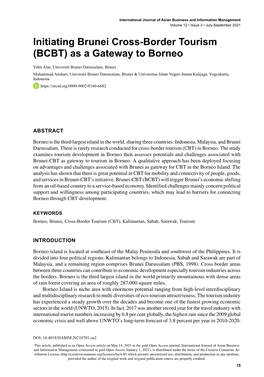 Initiating Brunei Cross-Border Tourism (BCBT) As a Gateway to Borneo