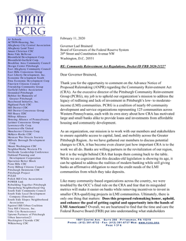 PCRG's Comment Letter on the Fed Reserve APNR On