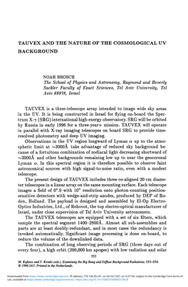 Tauvex and the Nature of the Cosmological Uv Background