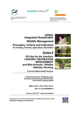 Integrated Sustainable Wildlife Management Annex 4