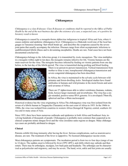 Chikungunya Annual Report 2017