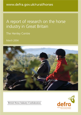 A Report of Research on the Horse Industry in Great Britain