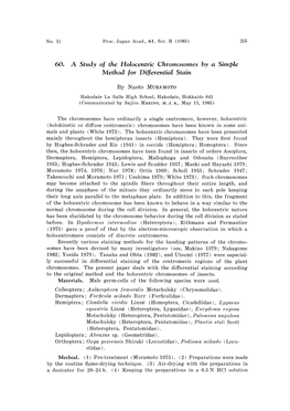 O F the H®Locentric Chromosomes by a Method for Differential Stain