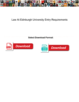 Law at Edinburgh University Entry Requirements