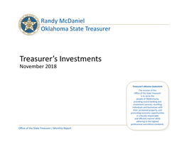 Treasurer's Investments