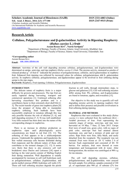 Research Article Cellulase, Polygalacturonase and Β