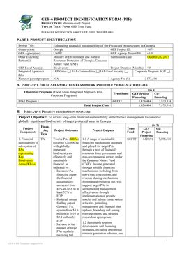 GEF-6 PROJECT IDENTIFICATION FORM (PIF) PROJECT TYPE: Medium-Sized Project TYPE of TRUST FUND: GEF Trust Fund