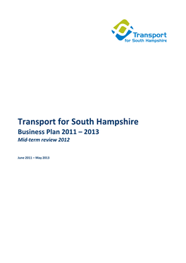 Transport for South Hampshire Business Plan 2011 – 2013 Mid-Term Review 2012