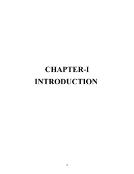 Chapter-I Introduction