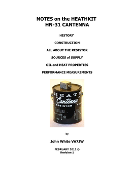 The HEATHKIT HN-31 CANTENNA