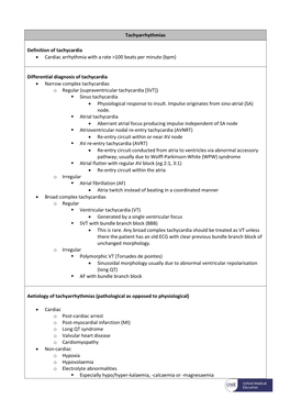 Tachyarrhythmias Definition of Tachycardia • Cardiac Arrhythmia