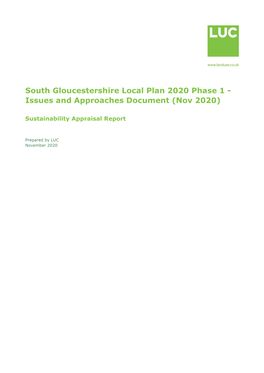 South Gloucestershire Local Plan 2020 Phase 1 - Issues and Approaches Document (Nov 2020)