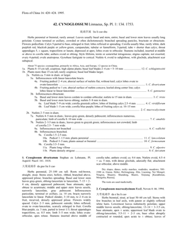 42. CYNOGLOSSUM Linnaeus, Sp. Pl. 1: 134. 1753