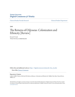 The Returns of Odysseus: Colonization and Ethnicity [Review] Erwin F