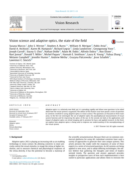 Vision Science and Adaptive Optics, the State of the Field