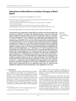 Adjustment of Wind Waves to Sudden Changes of Wind Speed