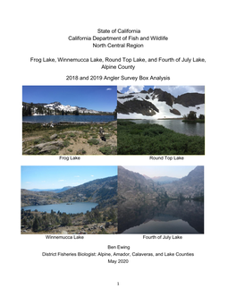 2019 Frog Lake, Winnemucca Lake, Round Top Lake, and Fourth of July