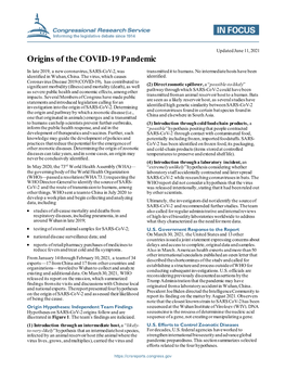 Origins of the COVID-19 Pandemic