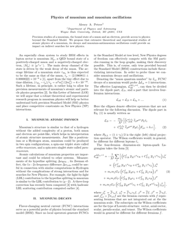 Physics of Muonium and Muonium Oscillations