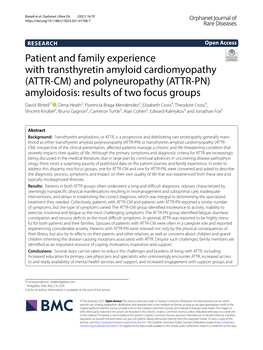 And Polyneuropathy (ATTR-PN) Amyloidosis