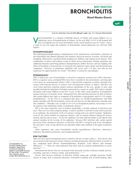 BRONCHIOLITIS Maud Meates-Dennis