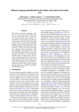 Offensive Language Identification in Dravidian Code Mixed Social Media