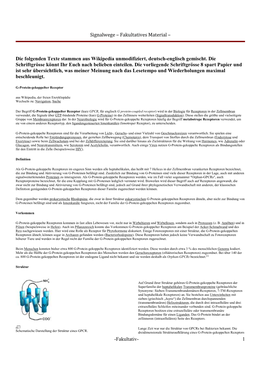 Signalwege – Fakultatives Material – -Fakultativ- 1 Die Folgenden