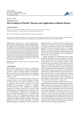 The Evolution of Myelin: Theories and Application to Human Disease