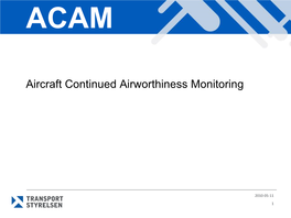 Övervakning Av Luftfartyg Fortsatta Luftvärdighet 1