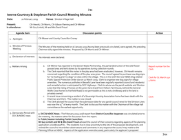 Iwerne Courtney & Stepleton Parish Council Meeting Minutes