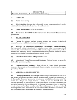 GROSS SAVING Economic Development Macroeconomic Performance