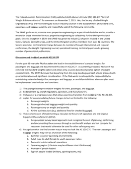 The Federal Aviation Administration (FAA) Published Draft Advisory Circular (AC) 120-27F “Aircraft Weight & Balance Control” for Comment on November 7, 2013