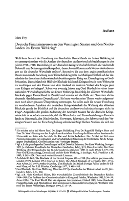 Deutsche Finanzinteressen an Den Vereinigten Staaten Und Den Nieder- Landen Im Ersten Weltkrieg*