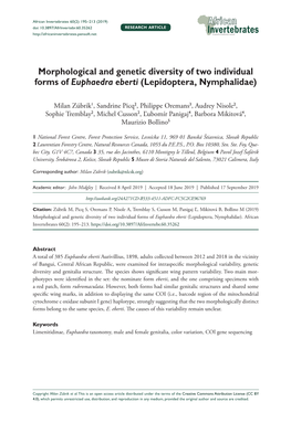 ﻿Morphological and Genetic Diversity of Two Individual Forms Of