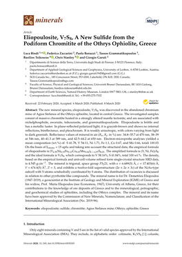 Eliopoulosite, V7S8, a New Sulfide from the Podiform Chromitite of The